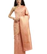 pink woven silk saree with blouse