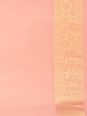 pink woven silk saree with blouse 5
