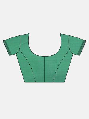 green woven silk saree with blouse 5