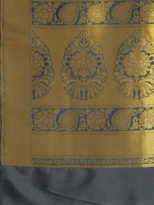 grey woven silk saree with blouse 4