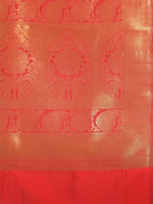 red woven silk saree with blouse 4