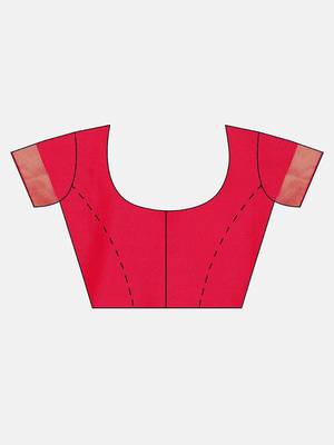 red woven silk saree with blouse 5