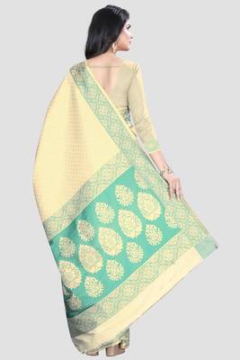 white woven kanchipuram silk saree with blouse 3