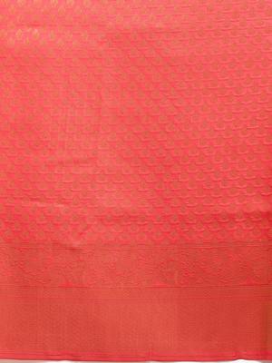 red woven silk saree with blouse 5