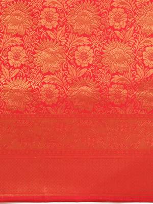 red woven kanchipuram silk saree with blouse 3