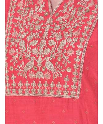 Peach Embroidered Straight Kurta 6