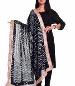 Art Silk Bandhani Dupatta With Embellished Gotta Patti Lace