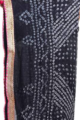 Art Silk Bandhani Dupatta With Embellished Gotta Patti Lace 4