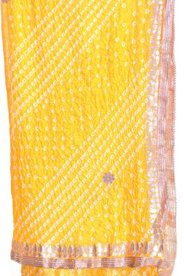 Art Silk Bandhani Dupatta With Embellished Gotta Patti Lace 3