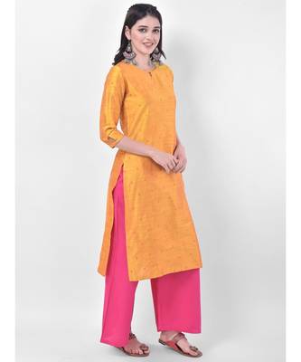 Yellow Embroidered Straight Kurta 2