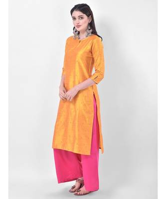 Yellow Embroidered Straight Kurta 3