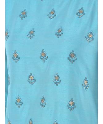 Light Blue Embroidered Straight Kurta 6