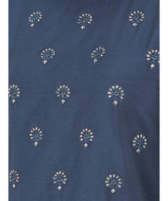 Blue Embroidered Straight Kurta 6