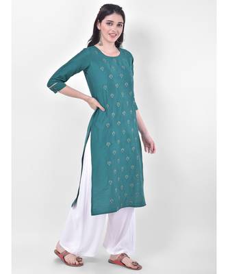 Green Embroidered Straight Kurta 2
