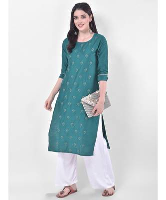 Green Embroidered Straight Kurta 4