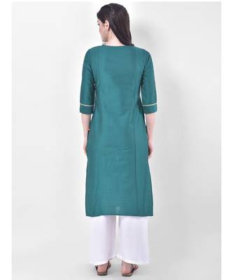 Green Embroidered Straight Kurta 5