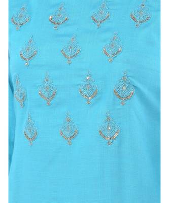 Light Blue Embroidered Straight Kurta 6