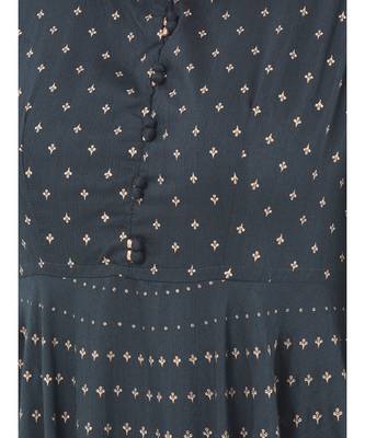 Oxford Green Printed Flared Kurta 6