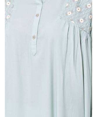 Light Green Embroidered A-line Kurta 6