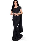 Black woven net saree with blouse