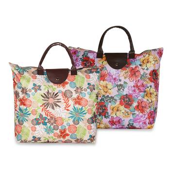 NFI essentials Handy Fold Up Shopping Bag Foldable Shopping Handbag Travel Bag Women Shoulder Waterproof Bag (Pack of 2) 1
