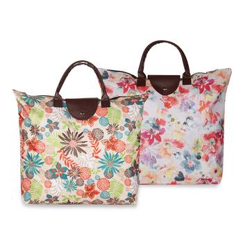 NFI essentials Handy Fold Up Shopping Bag Foldable Shopping Handbag Travel Bag Women Shoulder Waterproof Bag (Pack of 2) 1