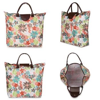 NFI essentials Handy Fold Up Shopping Bag Foldable Shopping Handbag Travel Bag Women Shoulder Waterproof Bag (Pack of 2) 2