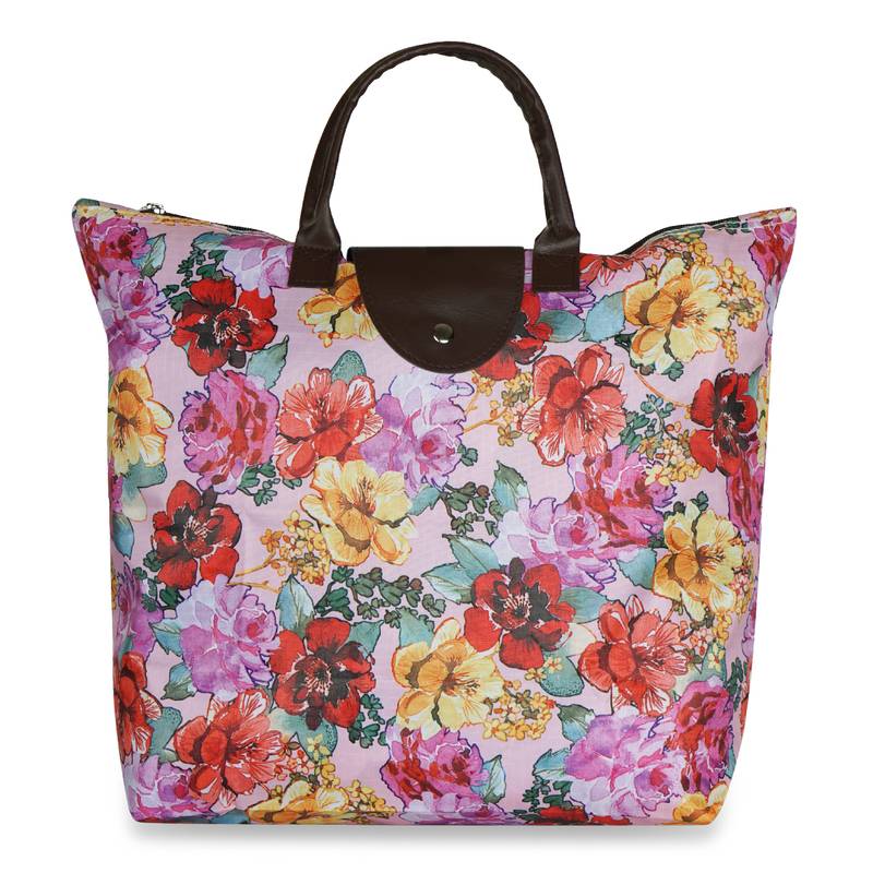 NFI essentials Handy Fold Up Shopping Bag Foldable Shopping Handbag Travel Bag Women Shoulder Waterproof Bag (Pack of 3)