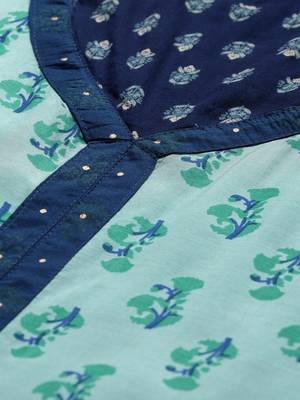 Light-green printed cotton cotton-kurtis 5