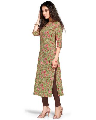 Green printed cotton ethnic-kurtis 5