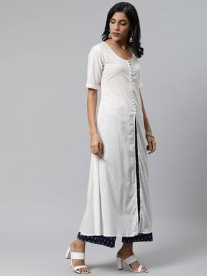 White plain cotton cotton kurtis 3