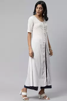 White plain cotton cotton kurtis