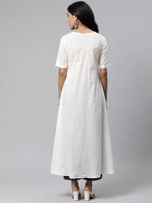 White plain cotton cotton kurtis 4