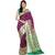Purple woven satin saree with blouse