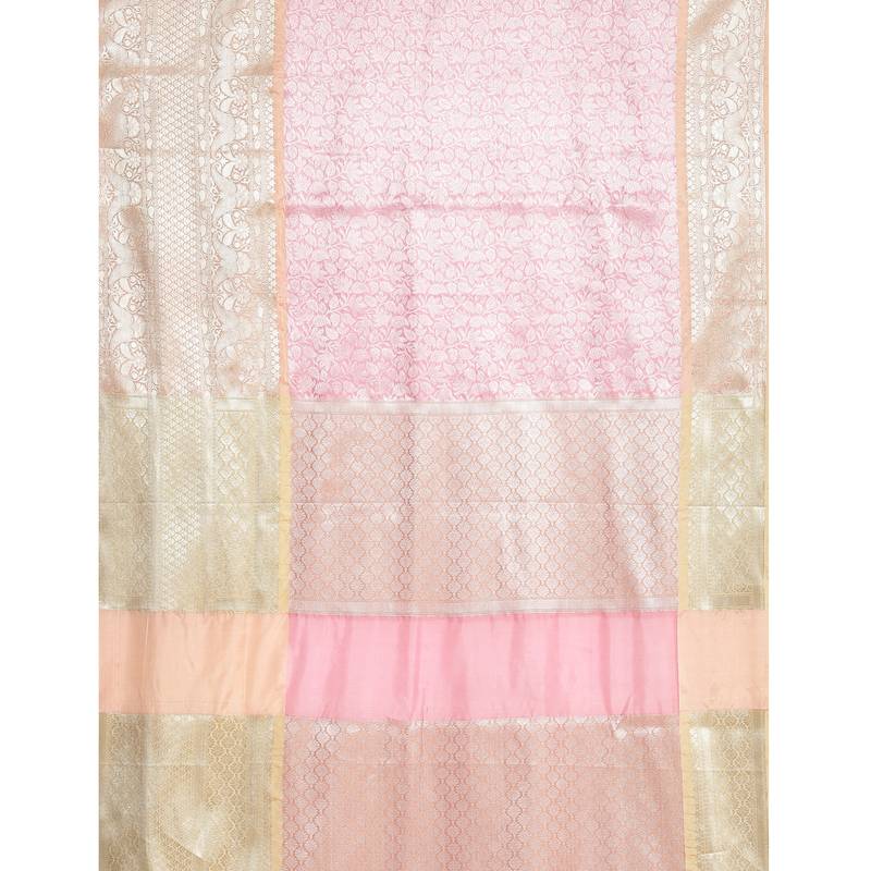 Blue woven kanchipuram silk saree with blouse