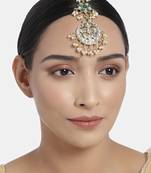 Traditional Pearls Kundan Studded Maang Tikka for Women/Girls 
