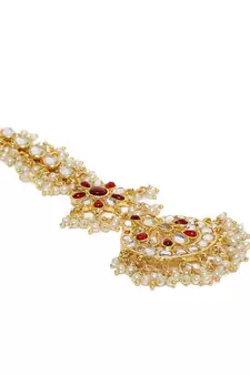 Traditional Pearls Kundan Studded Maang Tikka for Women/Girls 