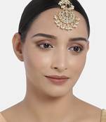 Traditional Pearls Kundan Studded Maang Tikka for Women/Girls 