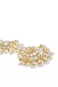 Traditional Pearls Kundan Studded Maang Tikka for Women/Girls 