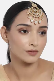 Traditional  Kundan Studded Maang Tikka for Women/Girls (T2019W)