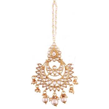 Traditional  Kundan Studded Maang Tikka for Women/Girls (T2019W) 2