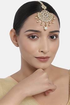 Traditional  Kundan Studded Maang Tikka for Women/Girls (T2018W)