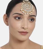 Traditional Kundan Studded with Pearls Maang Tikka for Women/Girls (T2038W)