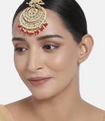 Traditional Kundan Studded with Pearls Maang Tikka for Women/Girls 