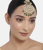 Traditional Kundan Studded with Pearls Maang Tikka for Women/Girls 