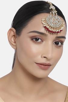 Traditional Kundan & Stone Studded Maang Tikka for Women & Girls 