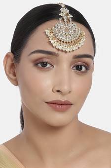 Traditional Kundan & Stone Studded Maang Tikka for Women & Girls (T2042W)