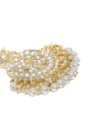 Traditional Kundan & Stone Studded Maang Tikka for Women & Girls  3
