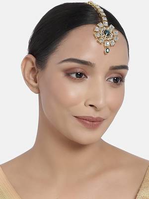 Traditional Kundan & Stone Studded Maang Tikka for Women & Girls (T2035G) 1