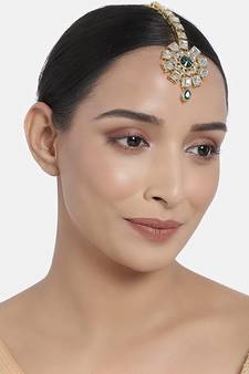 Traditional Kundan & Stone Studded Maang Tikka for Women & Girls (T2035G)